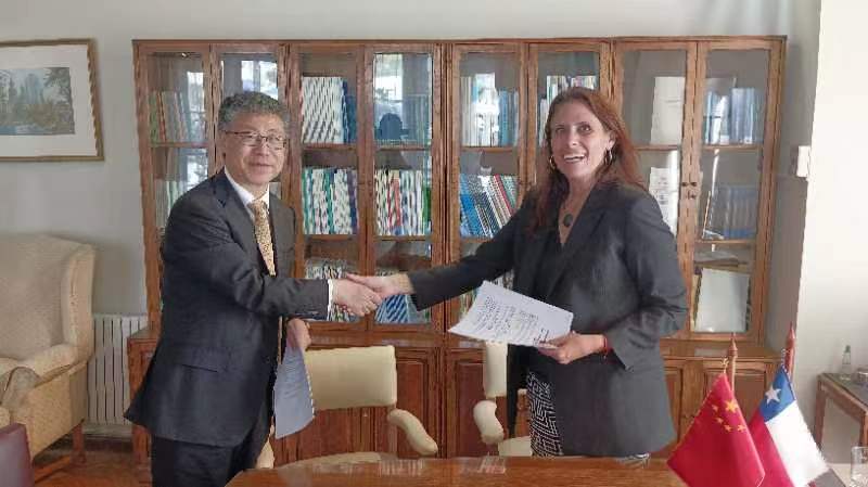 Vice President Li Jie Meets with Dean of Institute of International Studies in the University of Chile